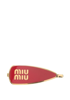 Miu Miu Pre-Owned 2020s logo hairpin - Gold