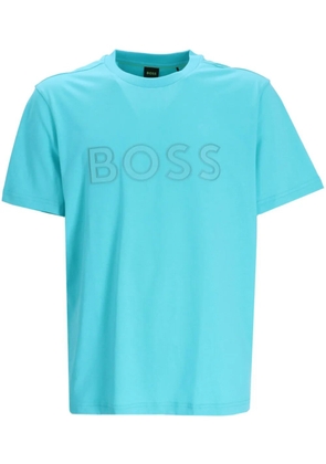 BOSS logo-print cotton T-shirt - Blue