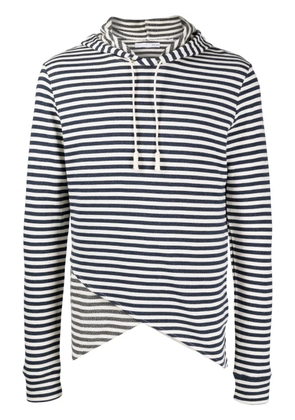 Private Stock striped cotton hoodie - White