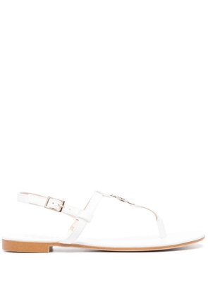 TWINSET logo-plaque sandals - White