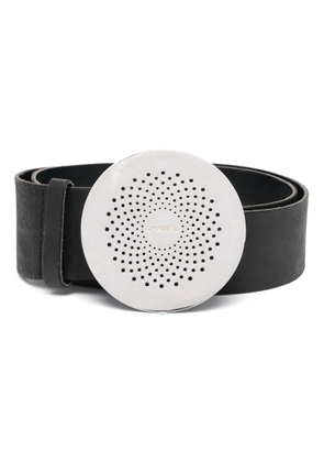 CHANEL Pre-Owned 2000s floral-motif buckle belt - Black