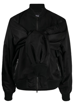 Mostly Heard Rarely Seen logo-embroidered panelled jacket - Black
