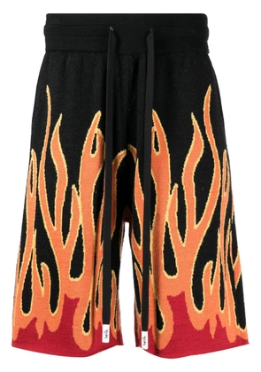 Haculla Un In Flames intarsia-knit shorts - Black