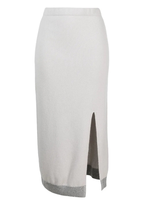 Lorena Antoniazzi contrasting-border knitted skirt - Grey