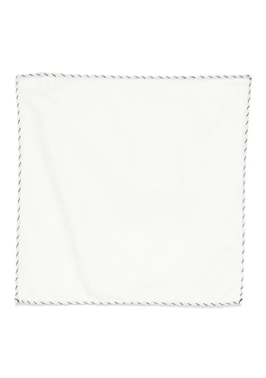 Eleventy contrasting-trim pocket square - White