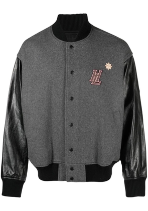 Helmut Lang logo varsity bomber jacket - Grey