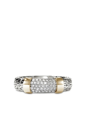 John Hardy 14K yellow gold and sterling silver diamond pavé ring