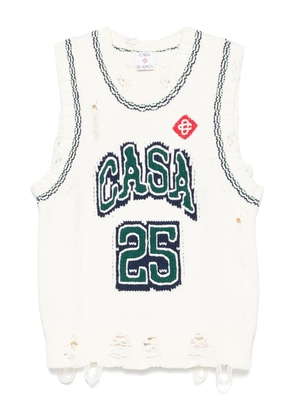 Casablanca intarsia baseball vest - White