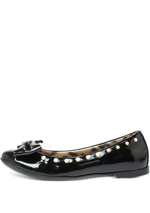 Roberto Cavalli bow-detail studded ballet flats - Black