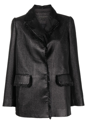 SHIATZY CHEN metallic fringed-trim blazer - Black