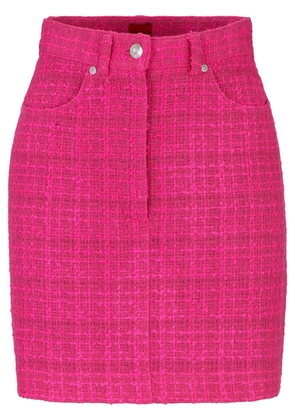 HUGO mid-rise tweed miniskirt - Pink