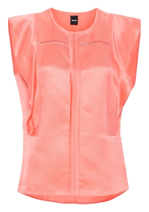 BOSS ruffle-trim twill blouse - Orange