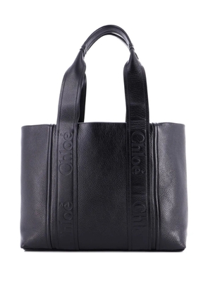 Chloé Pre-Owned Woody Leather Medium tote bag - Black