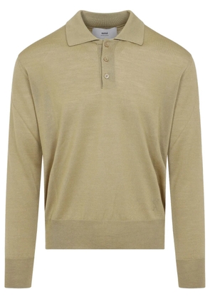 AMI Paris fine-knit polo shirt - Neutrals