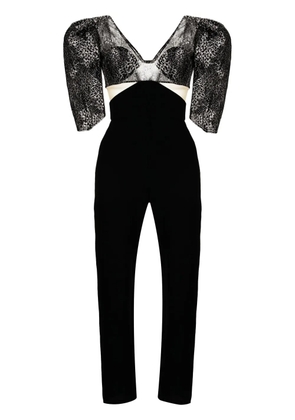 Saiid Kobeisy Mikado panelled crepe jumpsuit - Black