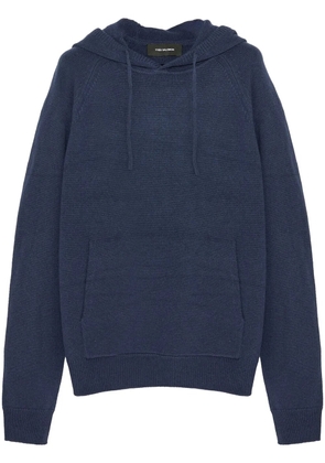 Yves Salomon knit hoodie - Blue