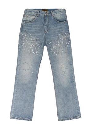 BIRTH OF ROYAL CHILD beaded-fireworks jeans - Blue