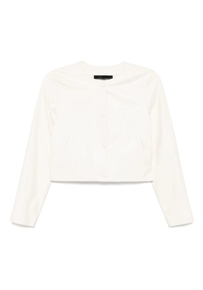 Cynthia Rowley Downtown cropped leather jacket - Neutrals