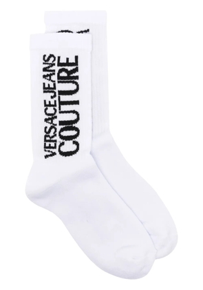 Versace Jeans Couture logo-intarsia knitted socks - Black