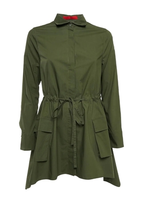 Carolina Herrera Vintage pre-owned drawstring asymmetric coat - Green