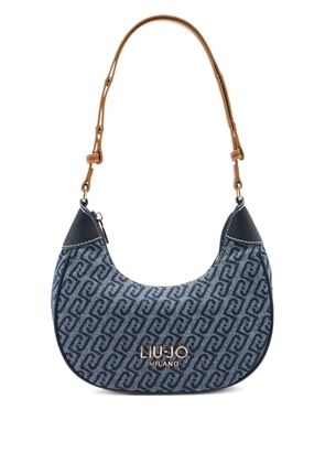 LIU JO small tumbled effect logo lettering hobo bag - Blue