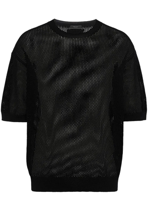 Prada open-knit short-sleeved jumper - Black