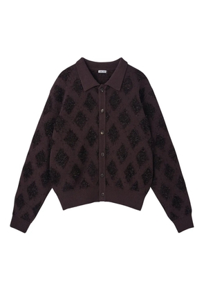 Recto argyle-pattern polo cardigan - Brown