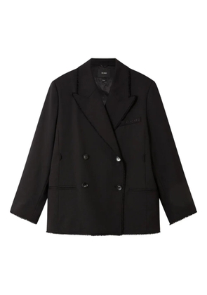 Axel Arigato frayed double-breasted blazer - Black
