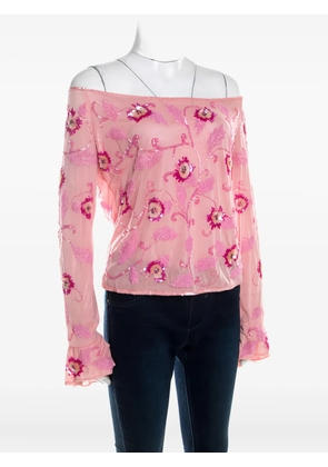 Escada Pre-Owned sequin-embellishment long-sleeves top - Pink