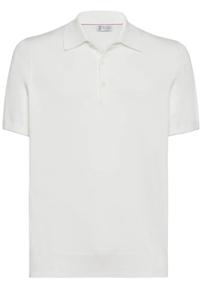 Brunello Cucinelli plain button polo shirt - White