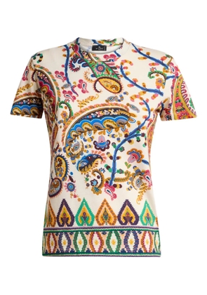 ETRO floral paisley medallion T-shirt - Neutrals