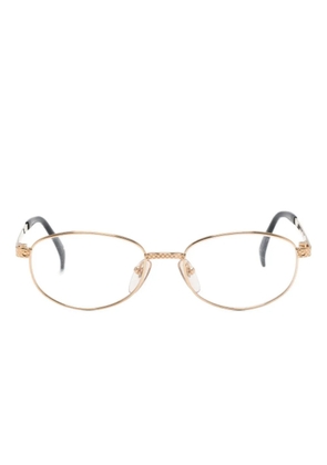 Jean Paul Gaultier Pre-Owned logo-engraved oval glasses - Gold