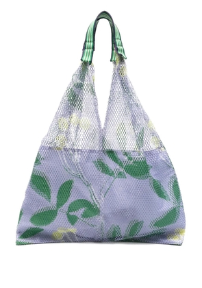 Épice floral-print mesh tote bag - Purple