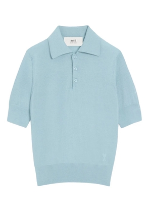 AMI Paris Ami De Coeur wool polo shirt - Blue