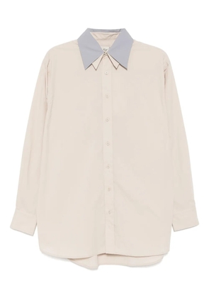Recto contrast double-collar shirt - Neutrals