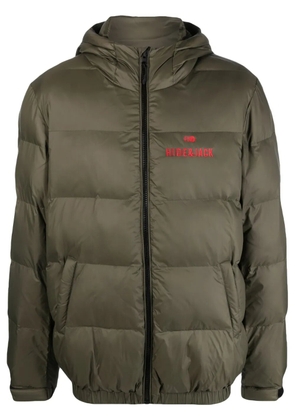 Hide&Jack logo-embroidered hooded padded jacket - Green