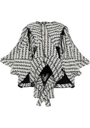 Junya Watanabe asymmetric tweed jacket - White