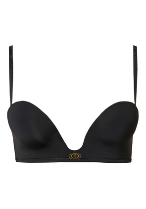 TWINSET logo-plaque bra - Black