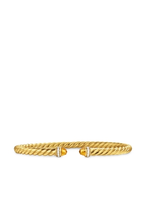 David Yurman 18kt yellow gold Cablespira citrine and diamond bracelet (4mm)
