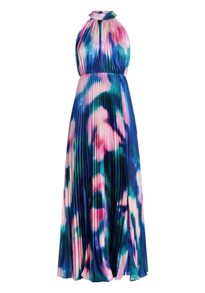 Monique Lhuillier pleated maxi dress - Blue