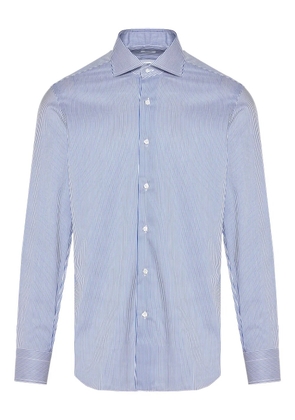 Barba pinstripe shirt - Blue