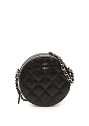 CHANEL Pre-Owned 2020 CC Quilted Caviar Round Clutch With Chain crossbody bag - Black