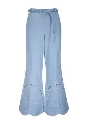 ZIMMERMANN eyelet-embroidered trousers - Blue