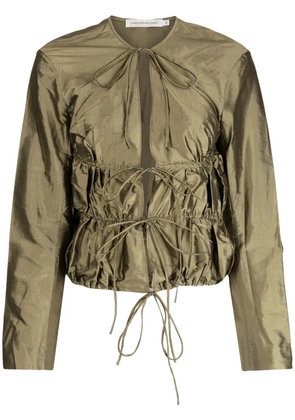 Christopher Esber metallic-effect silk jacket - Green