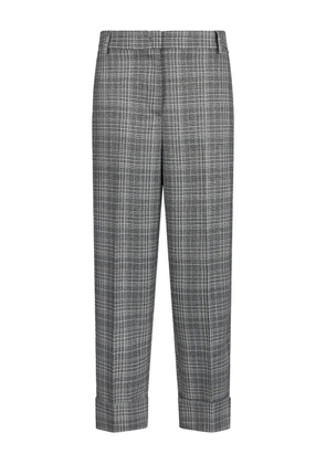 LIU JO plaid-pattern cuffed trousers - Grey