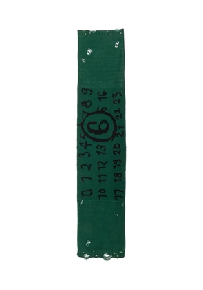 MM6 Maison Margiela number-motif scarf - Green