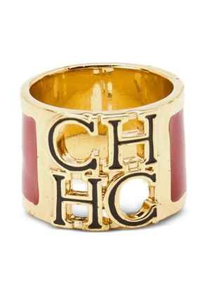 Carolina Herrera Vintage pre-owned CH wide band ring - Gold