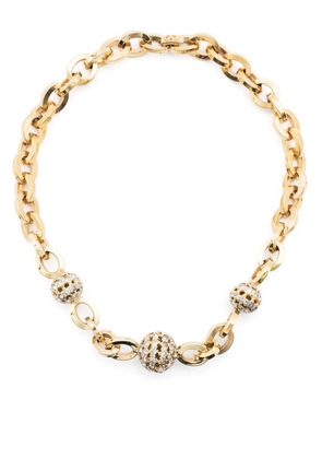 Valentino Garavani Pre-Owned 1980s crystal-embellished chain necklace - Gold