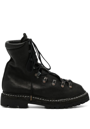 Guidi lace-up full-grain leather boots - LINED / BLACK