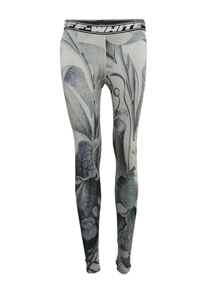 Off-White Pre-Owned floral-print leggings - Grey
